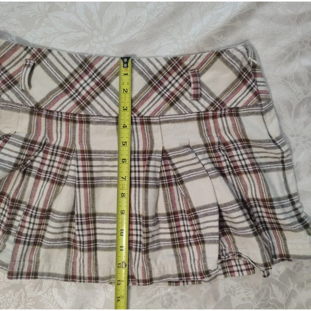 Vintage Y2K Mudd Plaid Pleated Mini Skirt Lowrise Coquette Schoolgirl Size Large